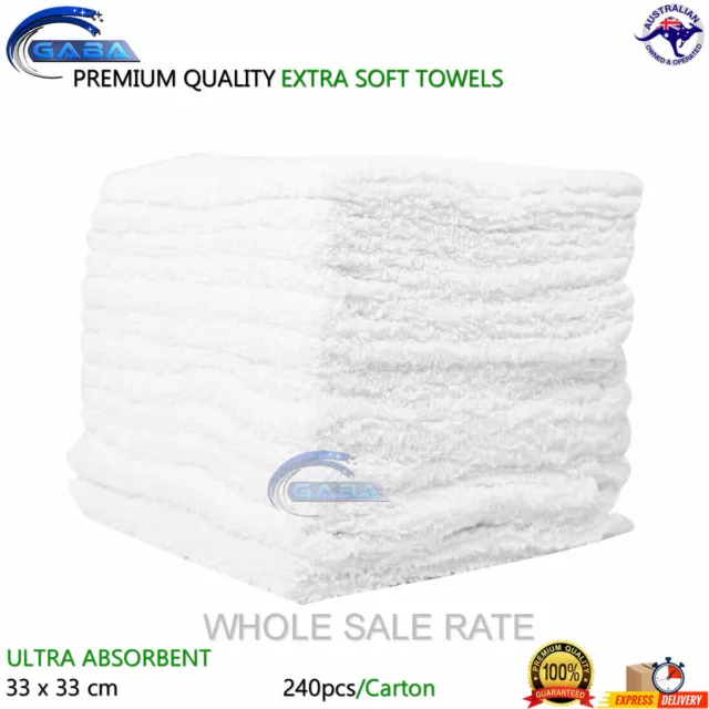 100% SOFT  COTTON FACE WASHER TOWEL 500Pcs HOTEL TOWELS PREMIUM QUALITY 33x33cm