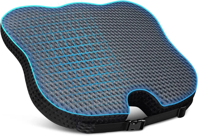 Memory Foam Seat Cushion Car Thick  Padded Lumbar And Butt Support  Mesh Cover