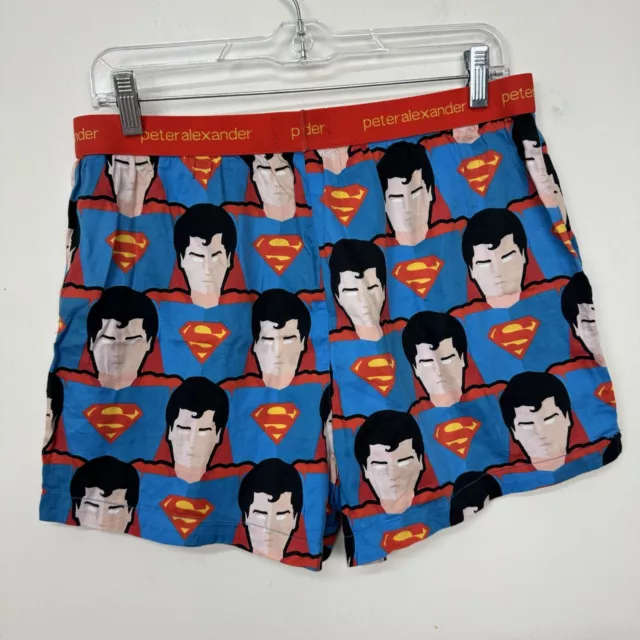 PETER ALEXANDER Men’s Superman Pyjama Boxer Shorts Size L Superhero Collection