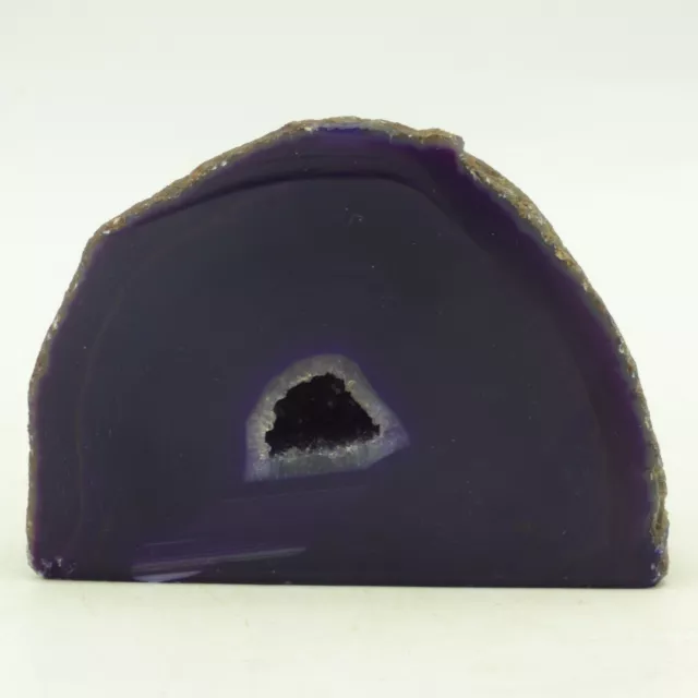 Agate Crystal Purple Geode Slab Druzy Centre  Brazil 264 gm Freestanding