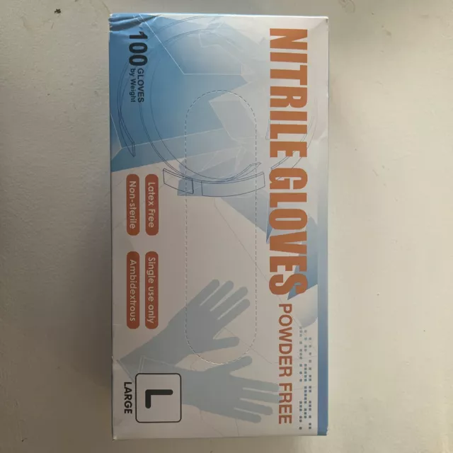 GUANTES DE NITRILO grandes (sin polvo) 100 guantes