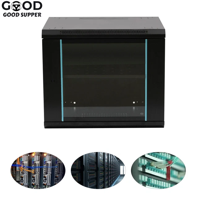 NETWORK SERVER DATA Cabinet Enclosure Rack 9U Lockable Box 600mm x ...