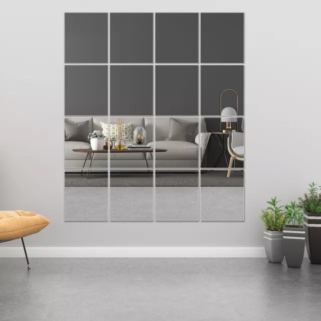 Acrylic Self-adhesive Frameless Wall Mirror Tiles Decor 14'' x 12'' 16PCS Mirror