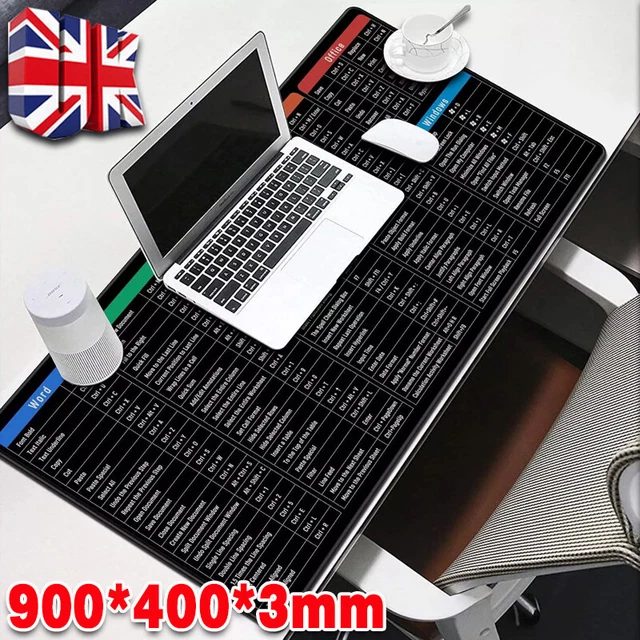 EXCEL SHORTCUTS CHEAT Sheet Office Mouse Pad Keyboard Mats Desk Giant ...