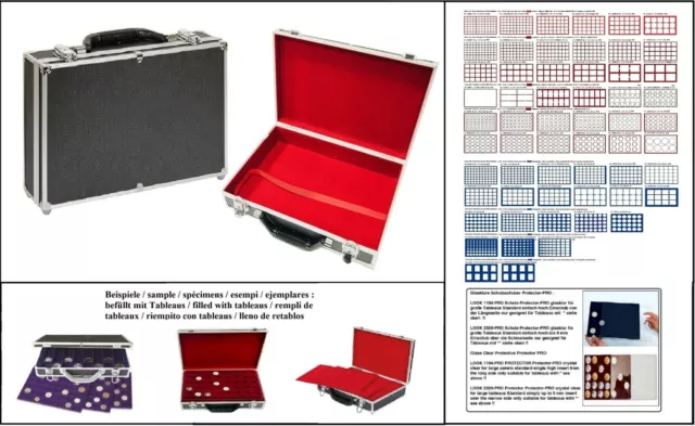 Grand valise monnaies Safe 269-9-0 ALU Noir & plateau pour En Bleu Rouge Foncé