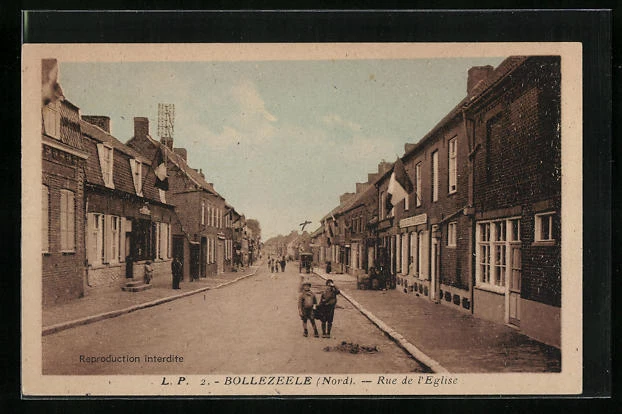 CPA Bollezeele, Rue de l´Eglise