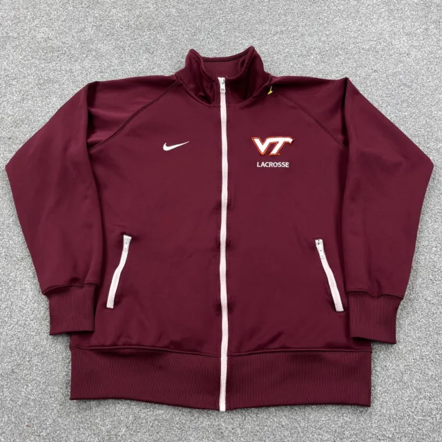 Virginia Tech Hokies Jacket Women XL Maroon Nike Dri Fit Track Suit Coat Ladies