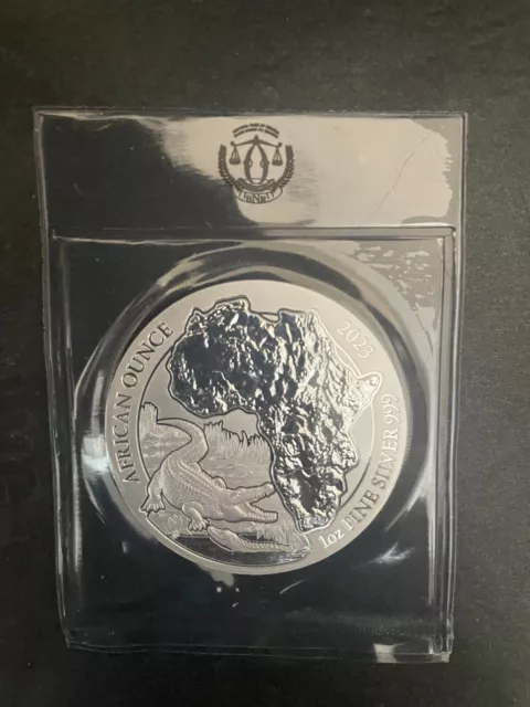 2023 Rwanda 1oz African Wildlife Series Crocodile Silver Bullion Coin