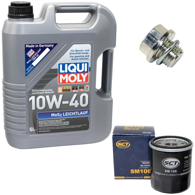 Motoröl Set 10W-40 5 Liter + Ölfilter SM 106 + schraube für Suzuki Grand Vitara