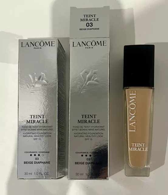 Lancome Teint Miracle Hydrating Foundation New 30ml X2. SPF15, Shade 03.