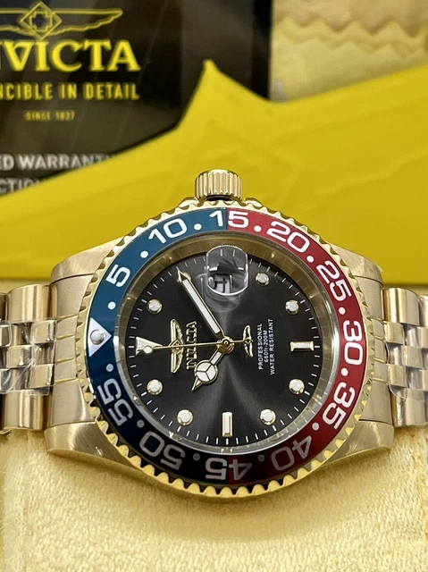 MONTRE BRACELET HOMME INVICTA Pro Diver 40 mm lunette Pepsi or