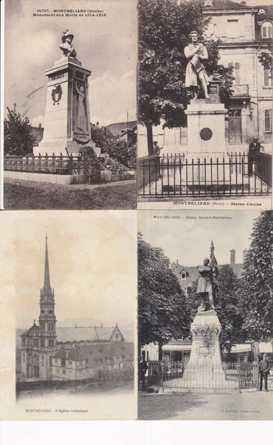 Lot de 4 cartes postales anciennes postcards MONTBELIARD DOUBS 2