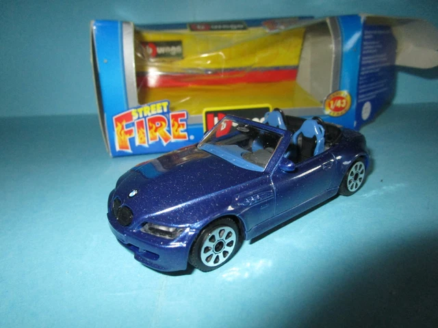 BMW Z3 M ROADSTER 1996 cabriolet ouvert bleu 1/18 BURAGO voiture miniature coll