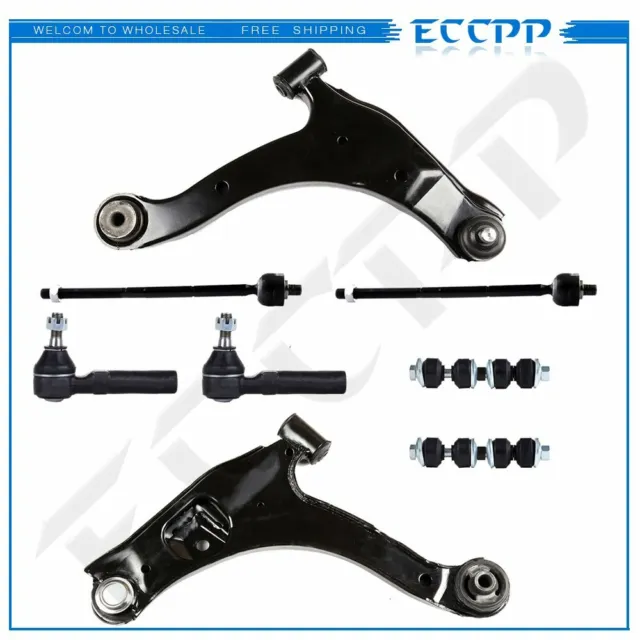 For 2001-2010 Chrysler PT Cruiser 8PCS Lower Control Arms Sway Bars Tie Rods
