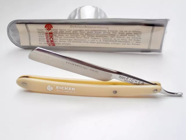 Rasiermesser EICKER TOP MINI Straight Razor Solingen Sculpture 2/8 Inox LOOK !!