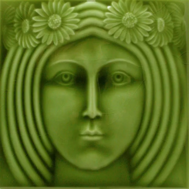 Art Nouveau Vintage Ceramic Tile Rare Reproduction Majolica Alfred Meakin UK