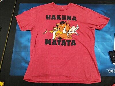 DISNEY HAKUNA MATATA Pumba and Simone Lion King t- shirt. Red size XL £ ...