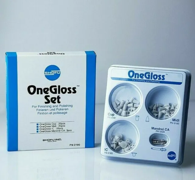 Shofu OneGloss Set Aluminum Oxide One-Step Finisher & Polisher with Mandrels.!
