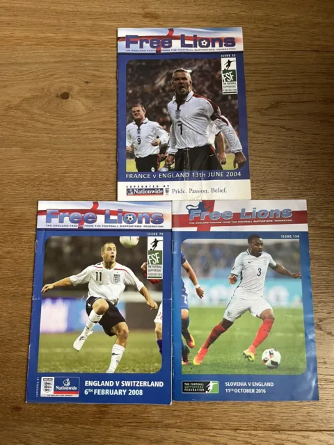 3 x Free Lions England Fanzines