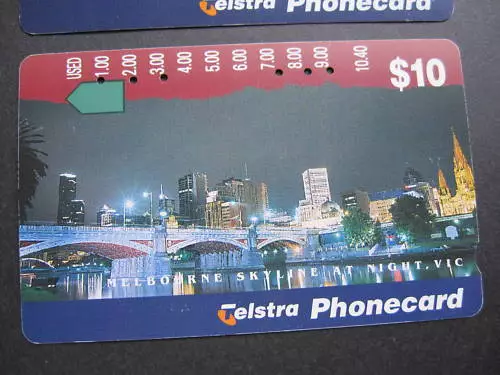 Australia Telstra Phonecard Melbourne Skyline 1996