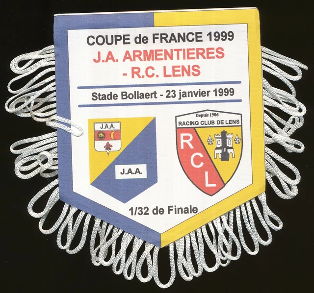 FANION 10*09 CM AS.MUTZIG Vs RC.LENS 32° COUPE DE FRANCE 1976