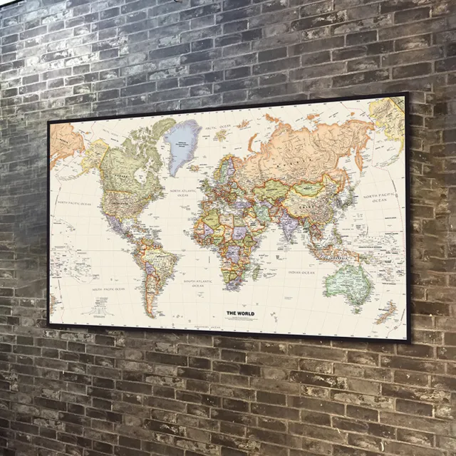 5X3Ft Large Map Of The World Wall Map Poster Decor