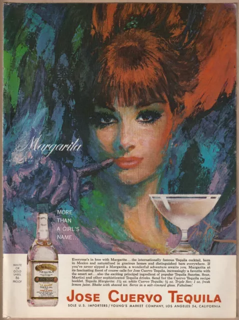 1965 Jose Cuervo Tequila Vintage Art Print Ad Margarita More Than a Name