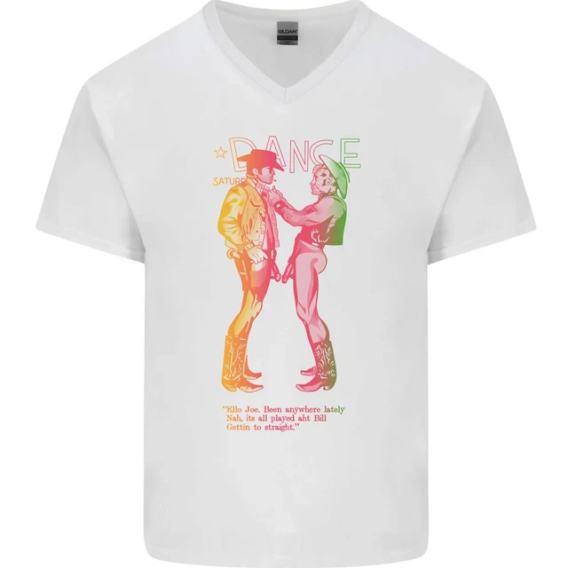 Come Worn By Sid Vicious Nuda Cowboy Lgbt Uomo Scollo A V Cotone T-Shirt