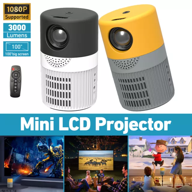 1080P LED Kinder Projektor Heimkino Beamer Projector Fernbedienung HDMI USB AV