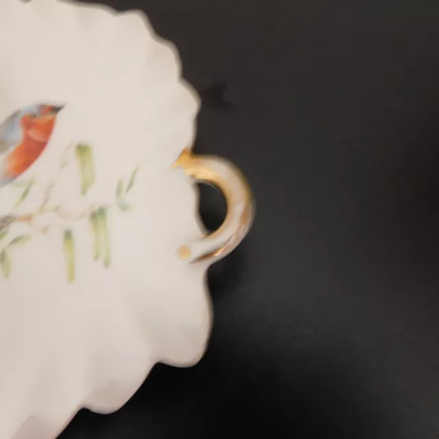 Coupelle vide poche feuille/oiseau porcelaine de LIMOGES France 3