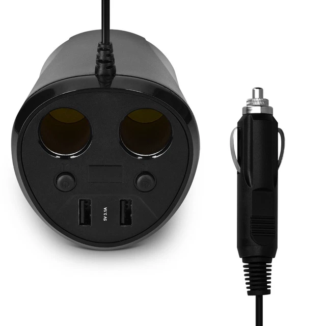 Adaptateur Allume-Cigare avec 2x prise USB - Convertisseur 12V / 24V vers 5V