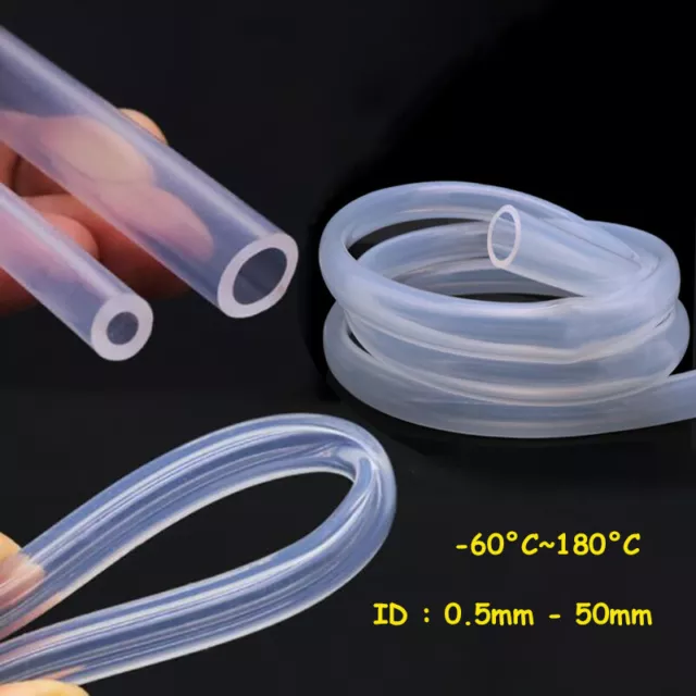 Food Grade Clear Silicone Tubing Milk Beer Hose Pipe Soft Rubber ID 0.5mm - 50mm