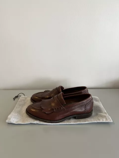 BRUNELLO CUCINELLI BROWN Leather Loafers Size 41 $99.00 - PicClick