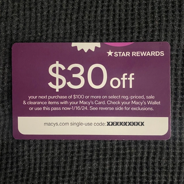 Macy's star deals rewards coupons
