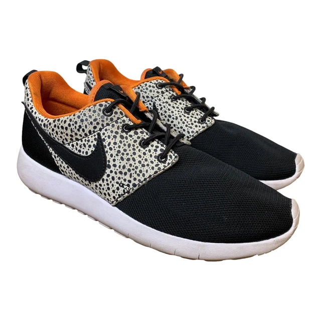 Nike Roshe One Safari Big Kids 820339-001 Black Orange White Size 6.5y