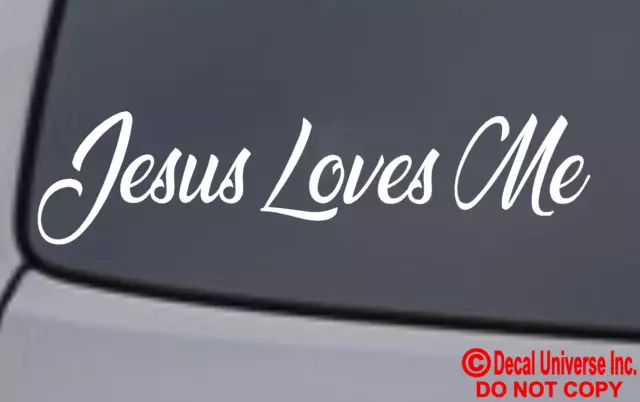 JESUS LOVES ME Vinyl Decal Sticker Car Window Wall Bumper God Religious ...