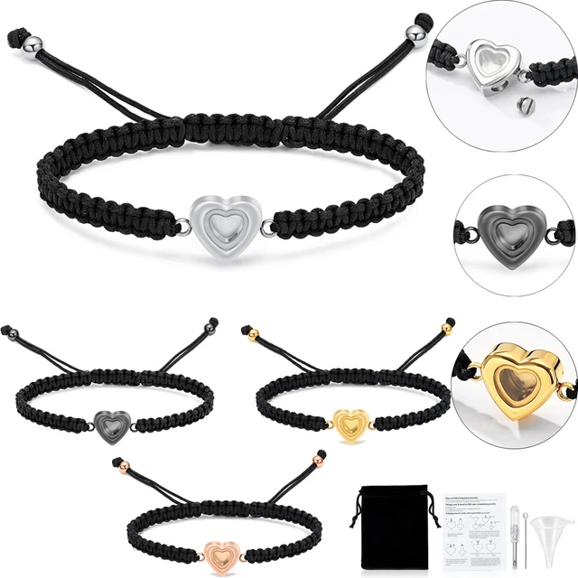 Glas Einäscherung Schmuck Herz Urne Armband Für Asche Frauen Memorial Armband