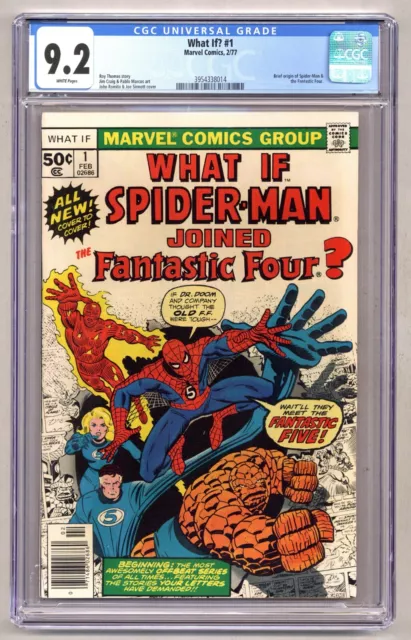What If? #1 (CGC 9.2) Brief origin of Spider-Man and Fantastic Four 1977 O643