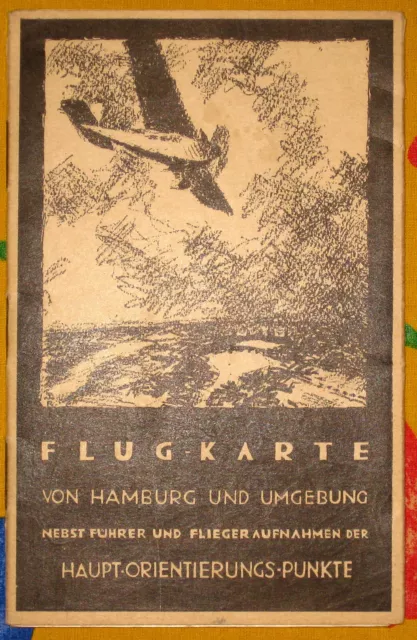 FLUG-KARTE von HAMBURG und UMGEBUNG, vor 1930