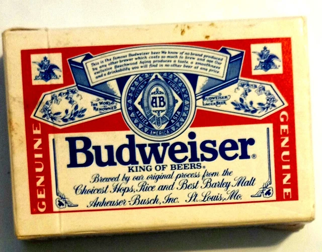Budweiser Plastic Coated Playing Cards One Deck Complete Anheuser Busch