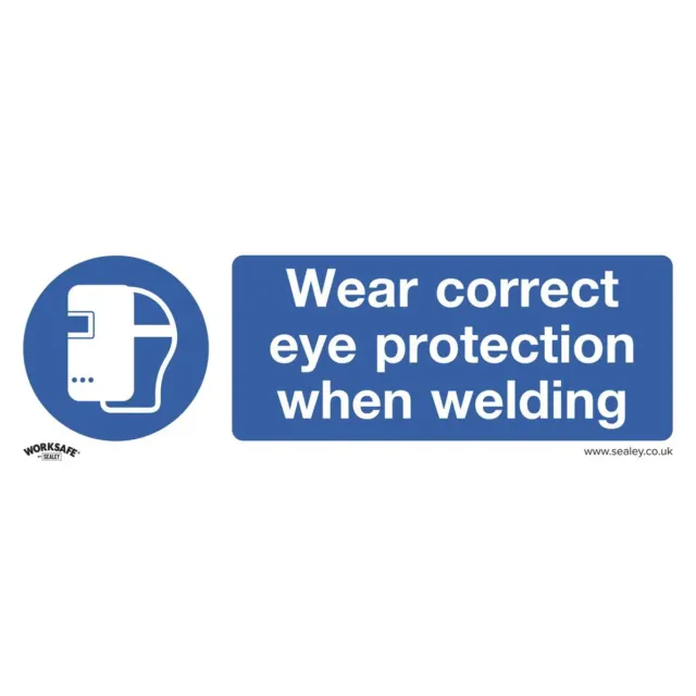 Sealey Obligatorio Señal de Seguridad - Ropa Ojos Protección Cuando Soldar -