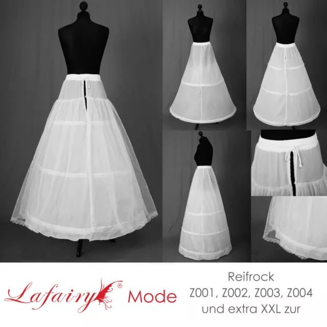 Reifrock Petticoat Unterrock Gr.32-60 3 Ringe weiß schwarz mit/ohne Tüll Lafairy