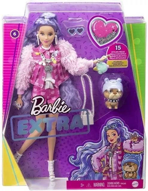 Mattel Barbie Extra Doll Gxf08 Bambola + Accessori + Cucciolo