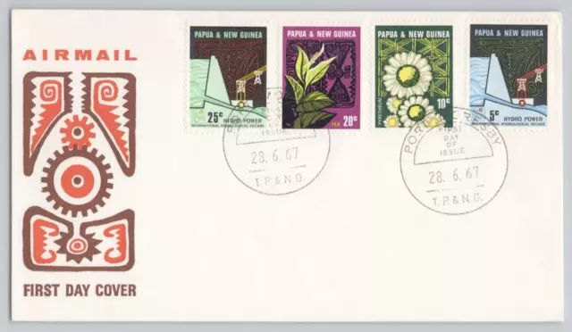 Papua New Guinea First Day Cover. Scott #241- 244 Hydroeletric Power 1967
