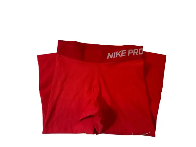 Nike Pro Girls Training Capri Leggings, Red, Medium 3