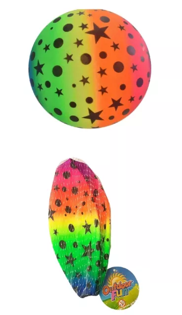 9"/ 22cm Inflatable Ball Neon Rainbow Colour Styles mini Stars & Spots