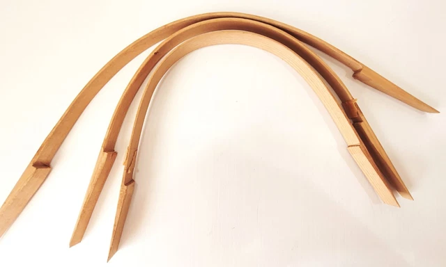 3 Notched Basket handles 25  long x 3/4  wide and 1  wide oak basketry crafts
