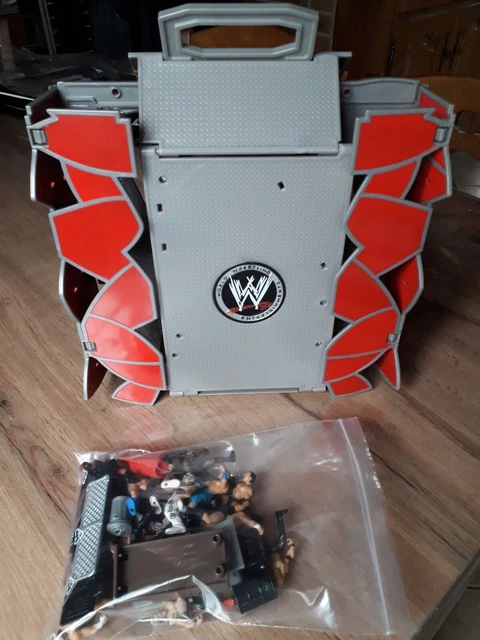 Mini Scene De Catch Transportable Wwe + 13 Figurines Jakks 2006
