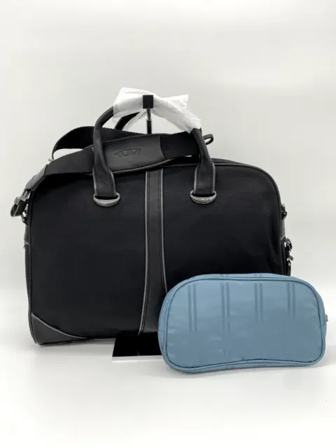 Tumi Elements Ballistic Nylon w/Leather Trim Handbag w/strap 15" (Black)