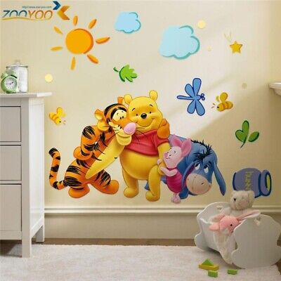 Winnie The Pooh With Friends Wall Sticker Kids Room Home Living Room Mural Decal